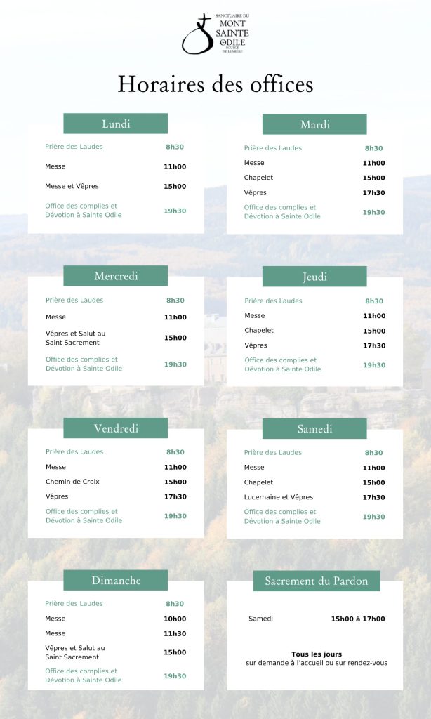 Sanctuaire du Mont Sainte-Odile 2 Horaires portrait