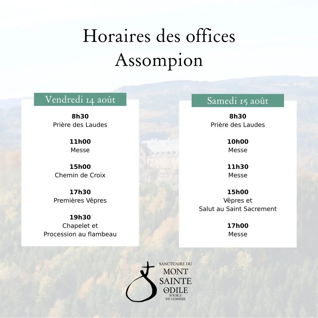 Sanctuaire du Mont Sainte-Odile 1 messes assomption